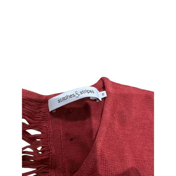 Stitches & Stripes Women's orange‎ / Red Pullover Sweater Lace-Up Back Size M - Picture 2 of 4